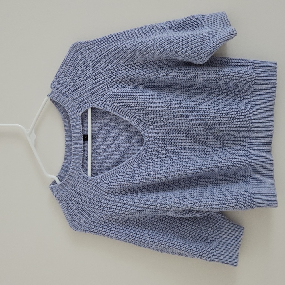 Blue collar sweater shirt